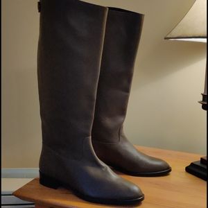 J  Crew Rear Zip Tall Leather Boots Never Worn